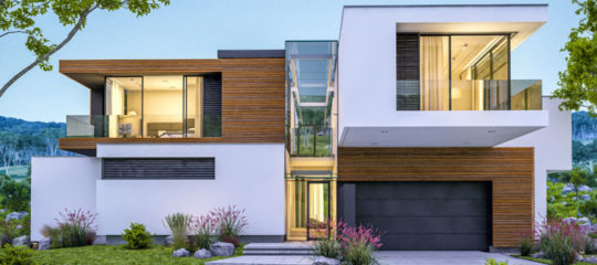 Maison avec un toit-terrasse